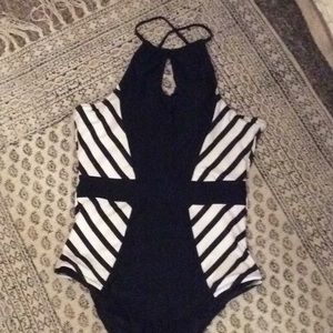 Cupshe black/white bathing suit